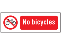 No bicycles safety sign.
