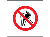 No metal implants symbol safety sign.