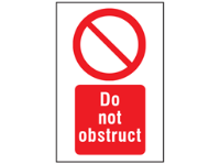 Do not obstruct symbol and text safety sign.