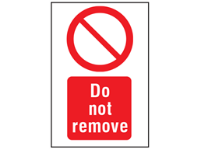 Do not remove symbol and text safety sign.