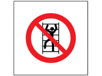 No climbing symbol safety sign.