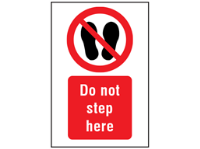 Do not step here symbol and text safety sign