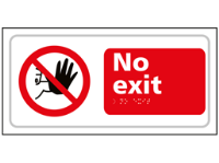 No exit text and symbol sign.