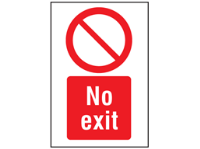 No exit symbol and text safety sign.