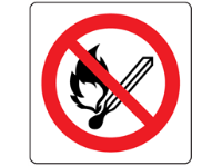 No naked flames symbol label.