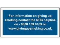NHS smoking helpline sign