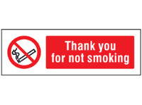 Thank you for not smoking safety sign.