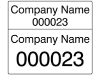 Assetmark dual serial number label (black text), 26mm x 30mm