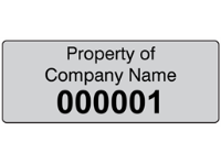 Assetmark tamper evident serial number label (black text), 19mm x 50mm