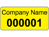 Assetmark+ serial number label (black text), 12mm x 25mm