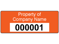 Assetmark+ serial number label (text on colour), 19mm x 50mm