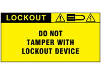 Do not tamper with electrical device label