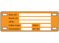 Cable tag, 35mm x 100mm, two colour print