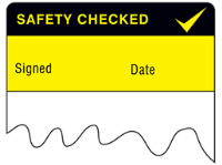 Safety checked cable wrap label