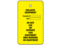 Isolated equipment tag.