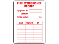 Fire extinguisher record label