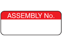 Assembly number maintenance label.