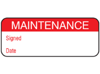 Maintenance label.