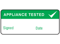 Appliance tested label equipment label.
