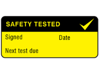 Safety tested label equipment label.