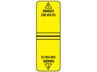 Danger 230 volts cable wrap label