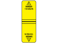 Danger 110 volts cable wrap label