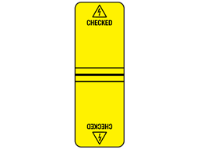 Checked cable wrap label