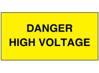 Danger high voltage electrical warning label