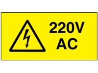 220V AC Electrical warning label