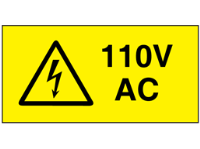 110V AC Electrical warning label
