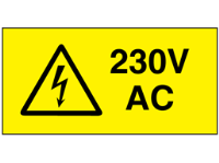230V AC Electrical warning label