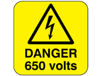 Danger 650 volts