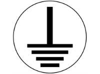 Electrical earth symbol label.