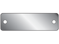 Blank aluminium nameplate, 15mm x 50mm
