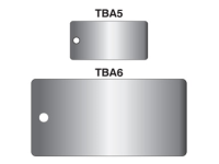 Blank anodised aluminium rectangular metal tags.