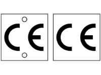 CE symbol aluminium nameplates.