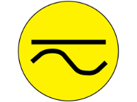 Direct and alternating current symbol label.