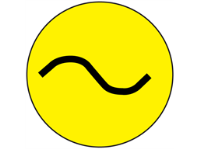 Alternating current symbol label.
