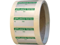 Appliance tested aluminium foil labels.