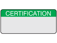 Certification aluminium foil labels.