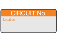 Circuit number and location aluminium foil labels.