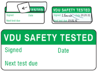 VDU safety tested write and seal labels.