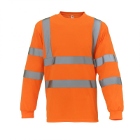 Yoko Hi-Vis Orange Long Sleeve T-Shirt