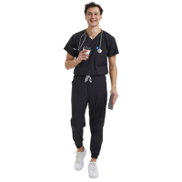 Male Jogger Scrubs Set in Black