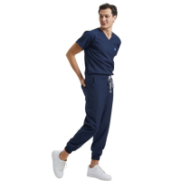 Male Jogger Scrubs Set in Navy Blue