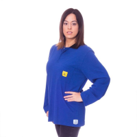 Long sleeved ESD Polo Shirt in Royal Blue