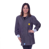 Dark Grey ESD Lab jacket with elastic cuffs