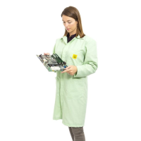 ESD Lab Coats in Light Green