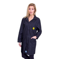 ESD Lab Coats in Black