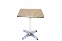Aluminium Square Bolero Pedestal Table - Rolled Edge - 60cm